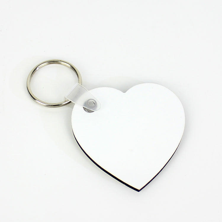 MDF Double Sided Heart Shaped Keyrings - Mackie Direct