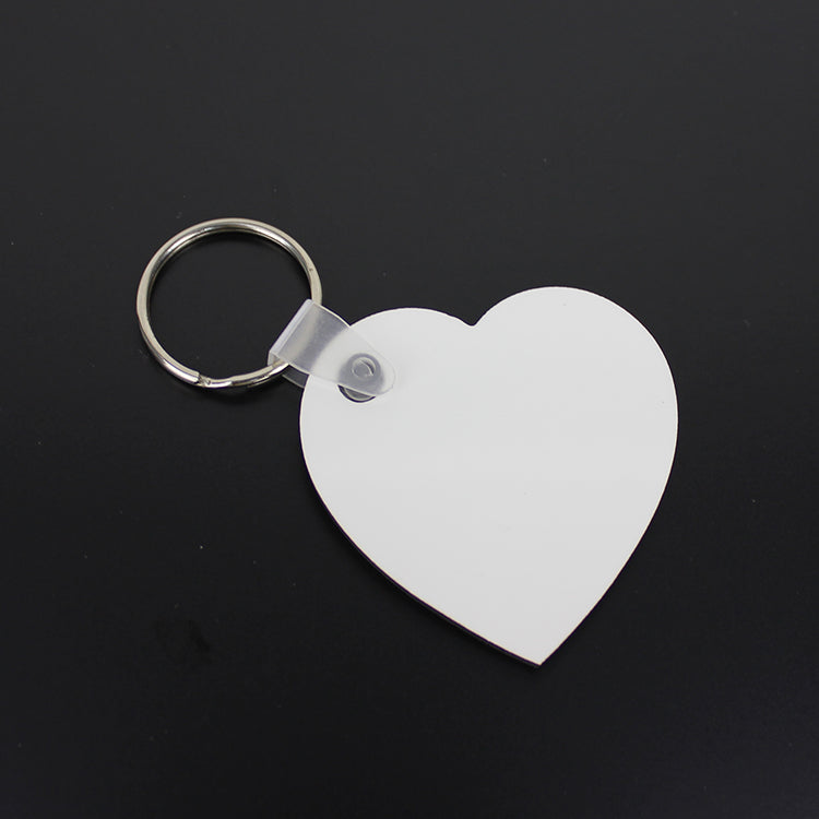MDF Double Sided Heart Shaped Keyrings - Mackie Direct