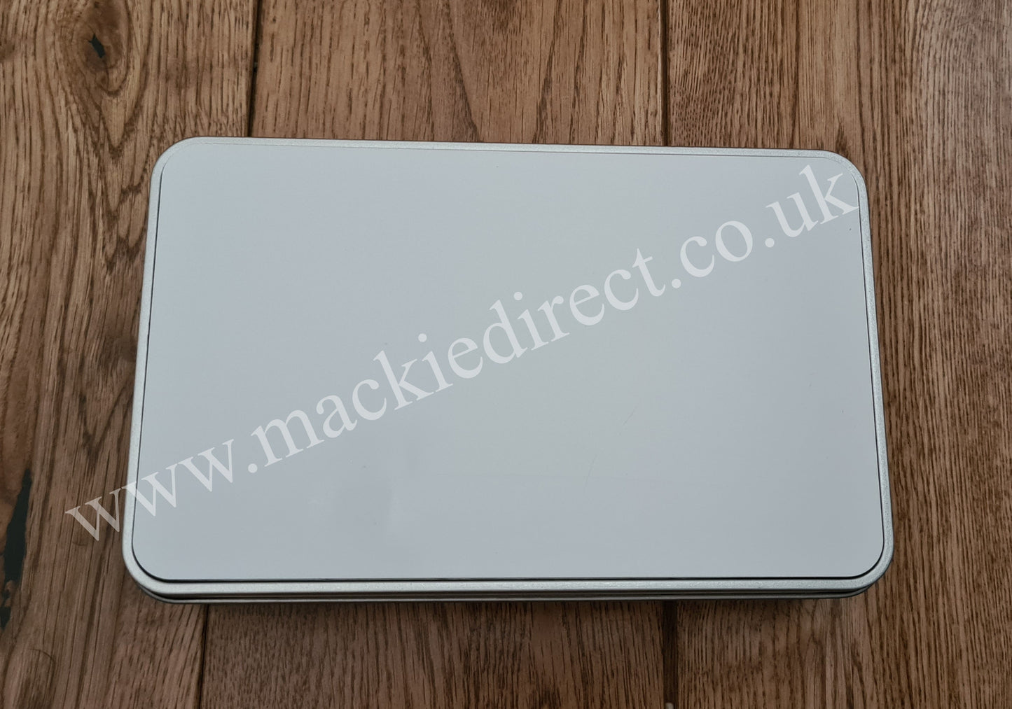 Seconds/Practice Silver Rectangle Tin with Sublimation Panel - Mackie Direct