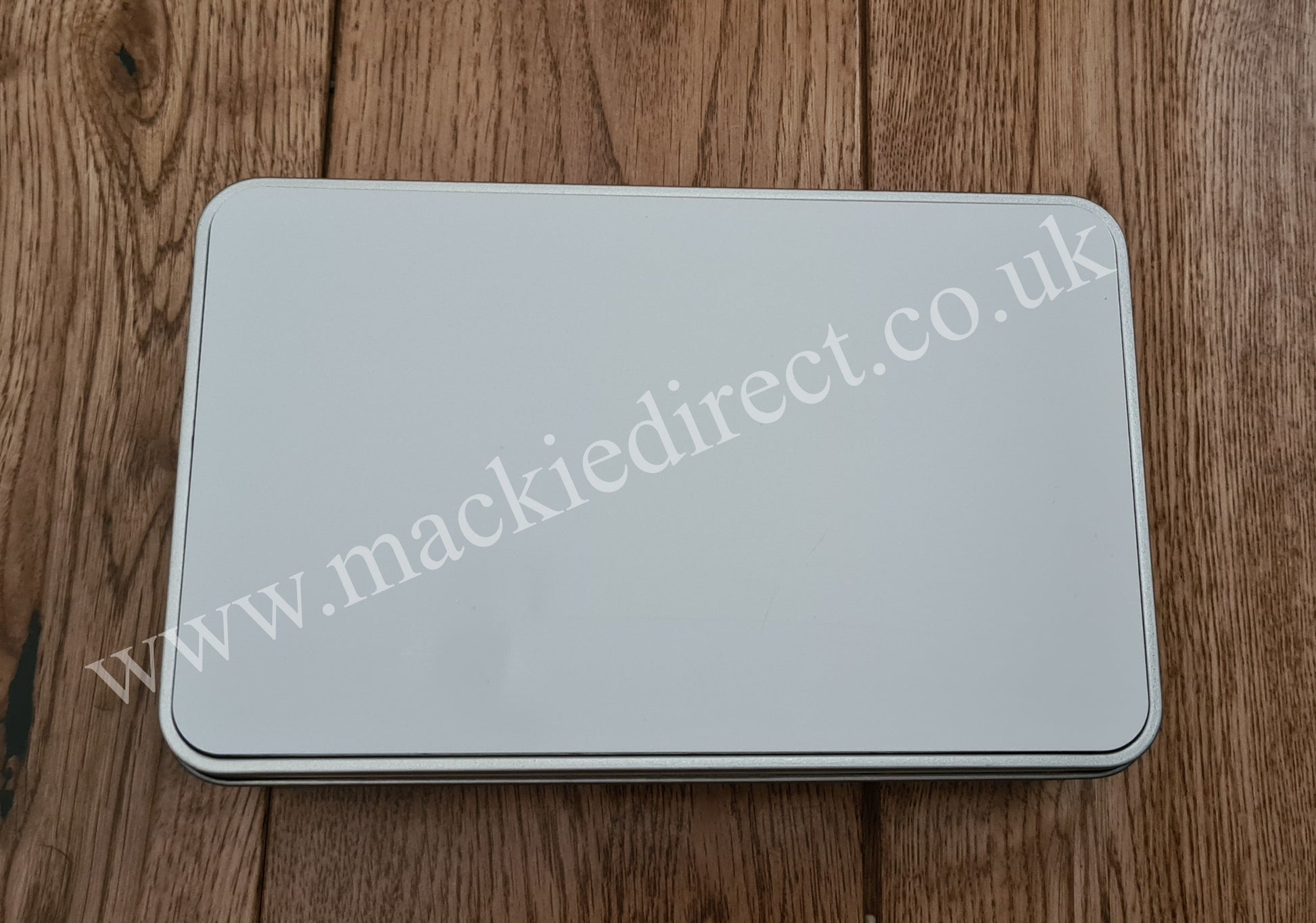 Seconds/Practice Silver Rectangle Tin with Sublimation Panel - Mackie Direct