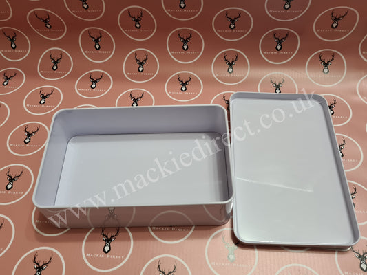 Practice/Seconds White Rectangle Tin with Sublimation Panel