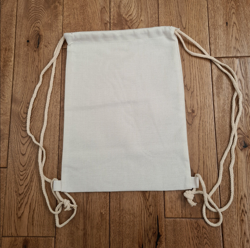 Linen Drawcord Bag suitable for sublimation Mackie Direct