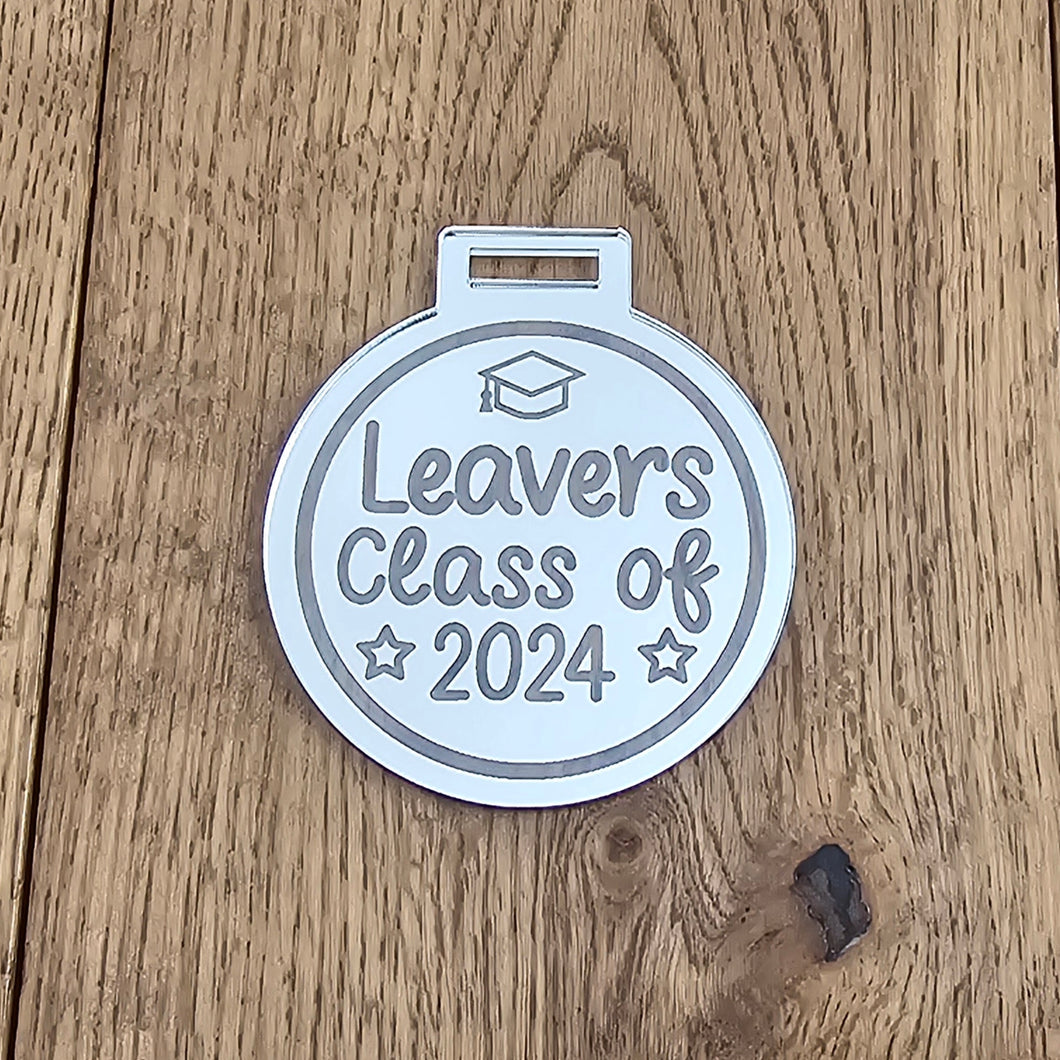Acrylic Leavers 2024 Medal, Mirror Acrylic