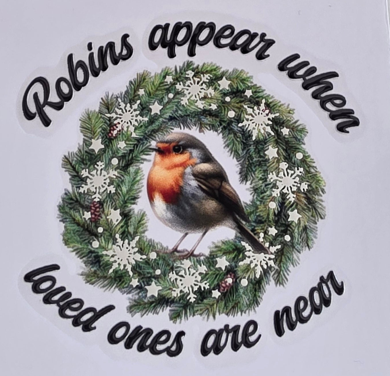 Silver Foil UVDTF Robin Memorial Vase Decal
