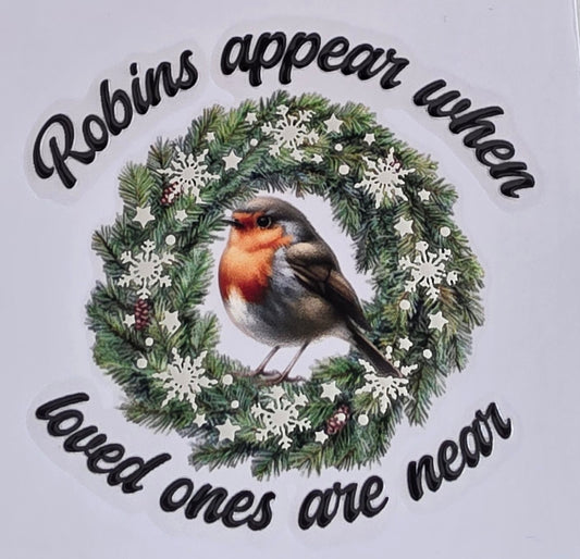 Foil UVDTF Robin Memorial Vase Decal