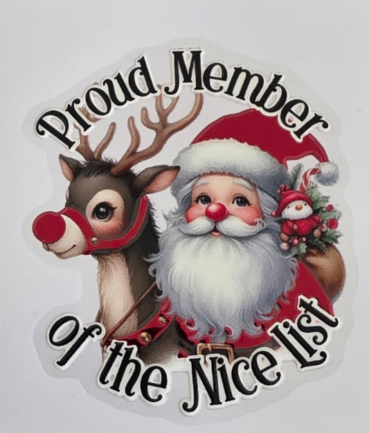 Foil UVDTF Nice List Santa Medal