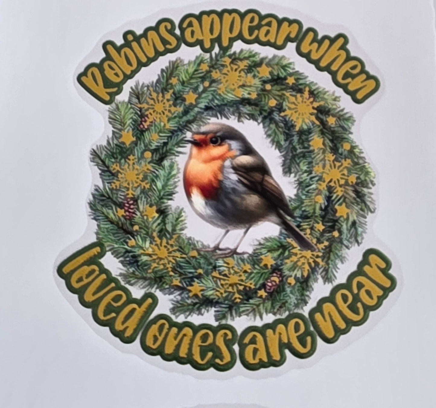 Gold Foil UVDTF Gold Robin Memorial Vase Decal