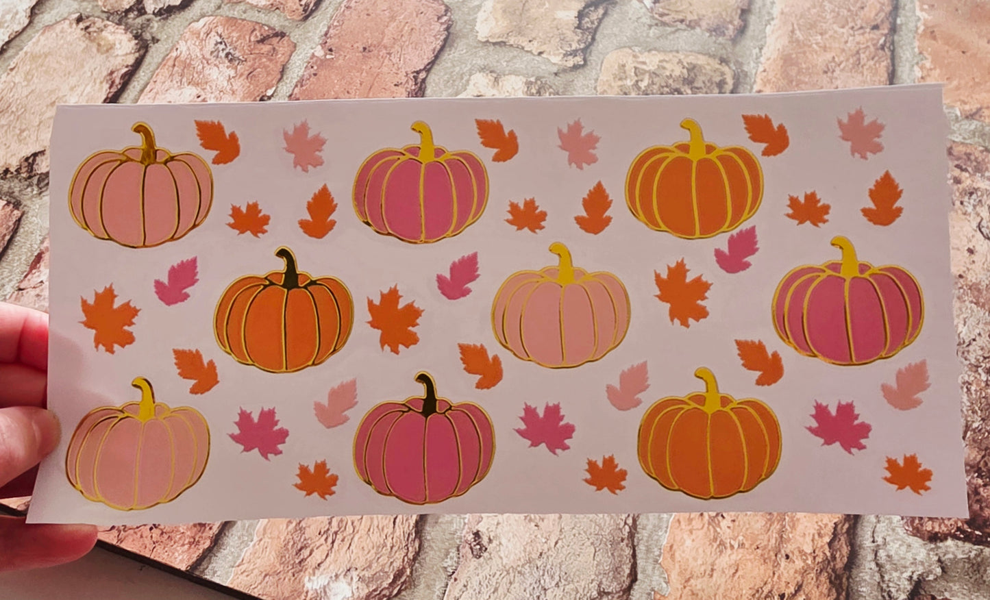 Gold Foil UVDTF Pumpkin Libbey Glass Wrap