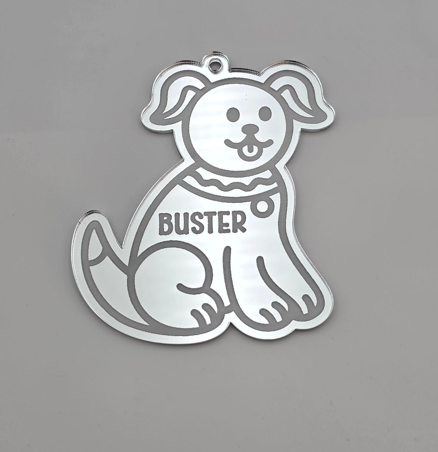 Personalised Acrylic Engraved Pet, Cat & Dog Bauble, Mirror Acrylic