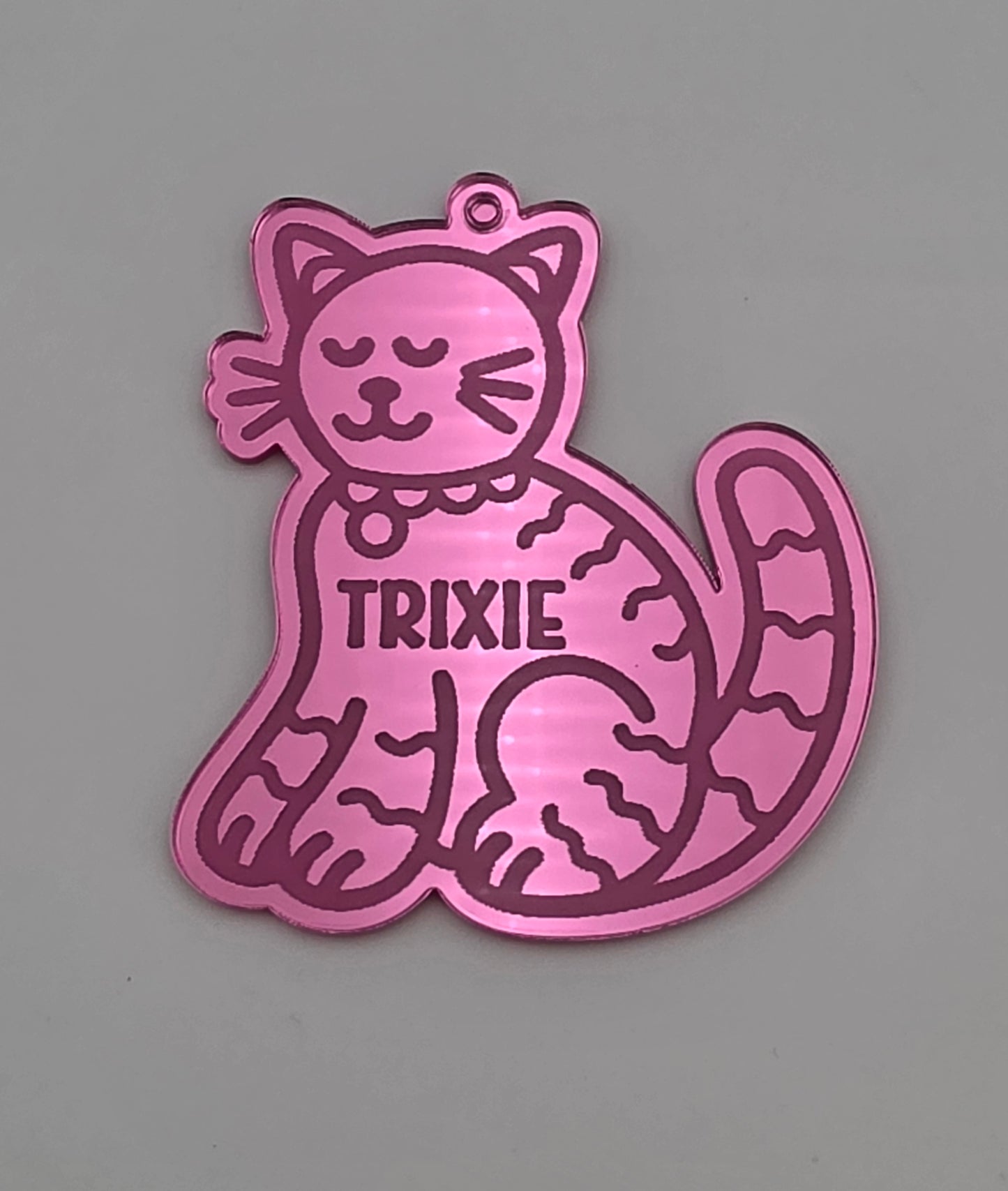 Personalised Acrylic Engraved Pet, Cat & Dog Bauble, Mirror Acrylic