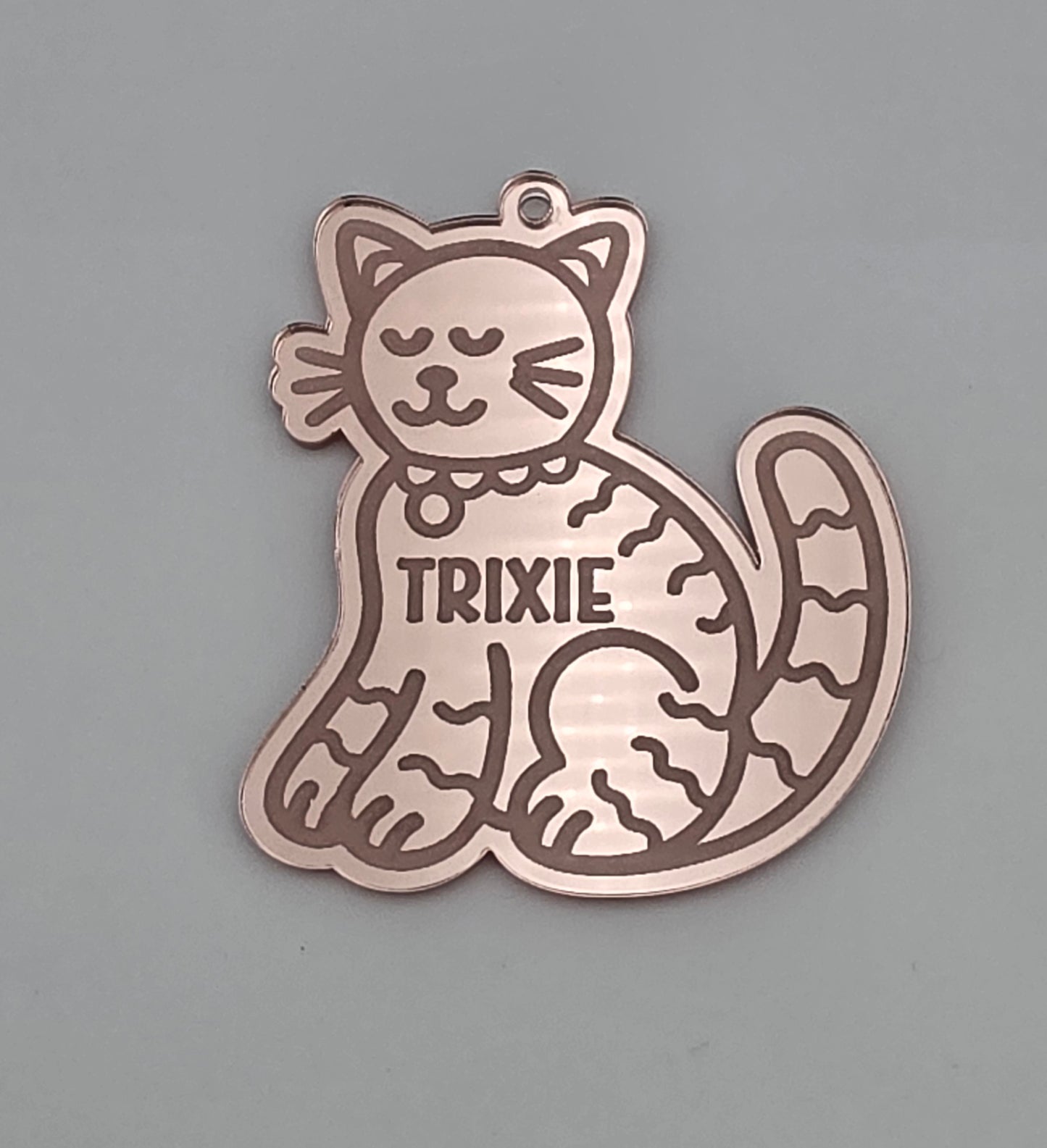 Personalised Acrylic Engraved Pet, Cat & Dog Bauble, Mirror Acrylic