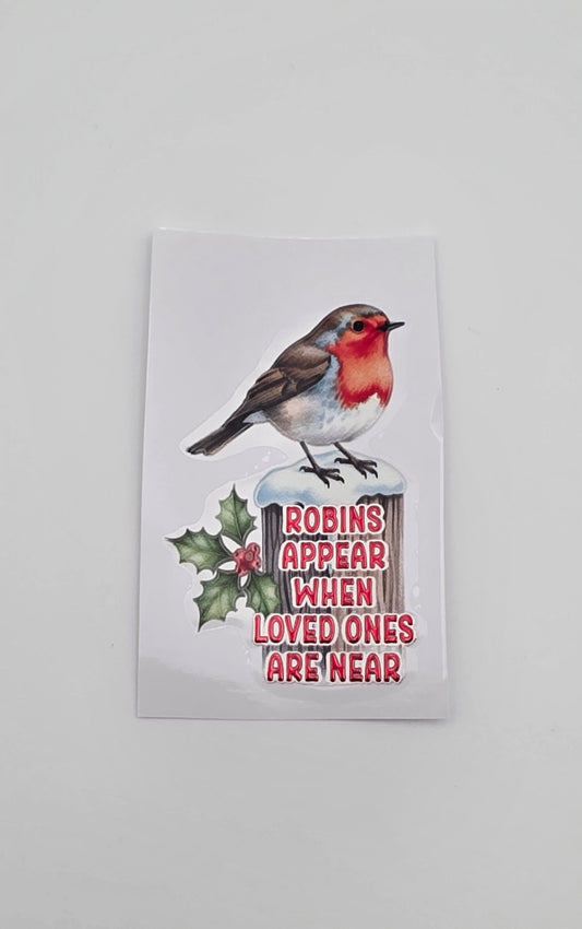 Red Foil UVDTF Red Robin Memorial Decal