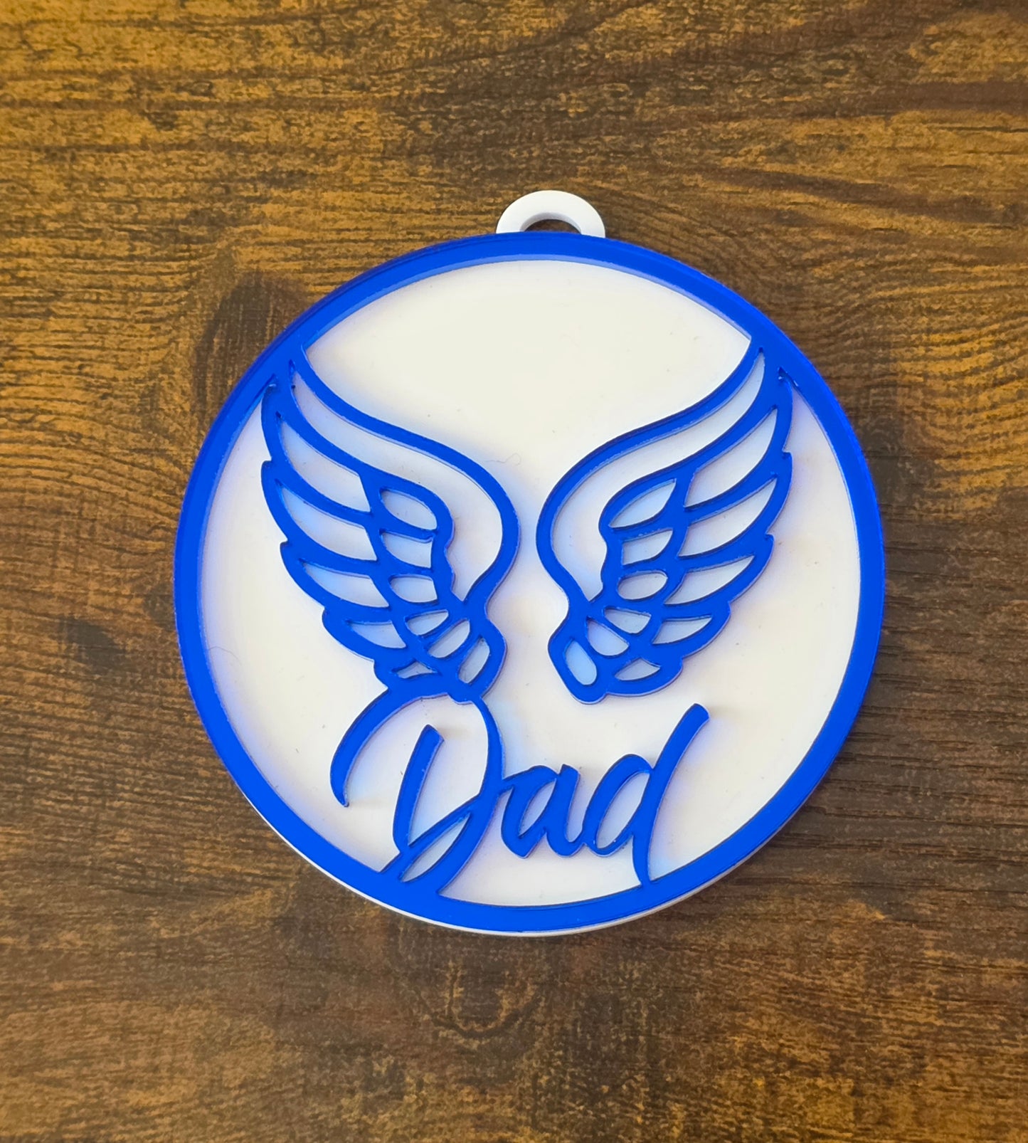 Personalised Acrylic Memorial Wings Bauble, Mirror Acrylic