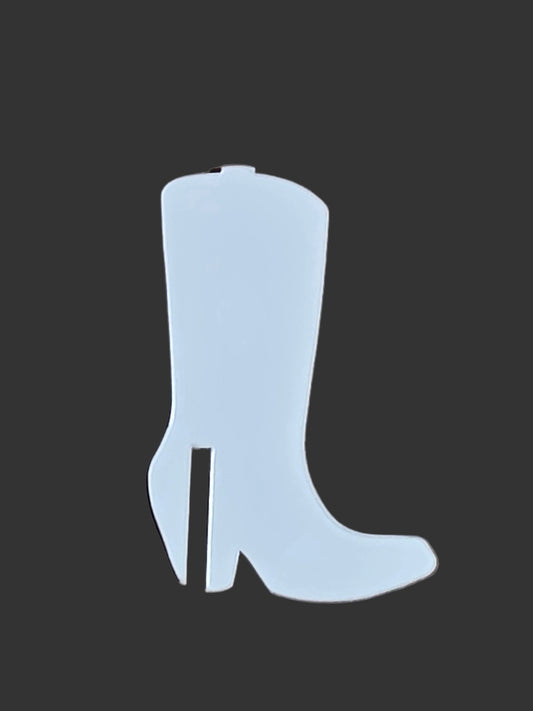 Acrylic cowboy boot glass charm