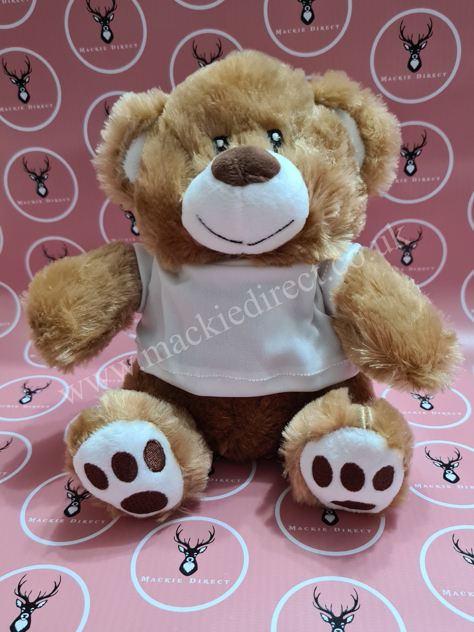 20cm Teddy Bear with Sublimation T Shirt - Mackie Direct