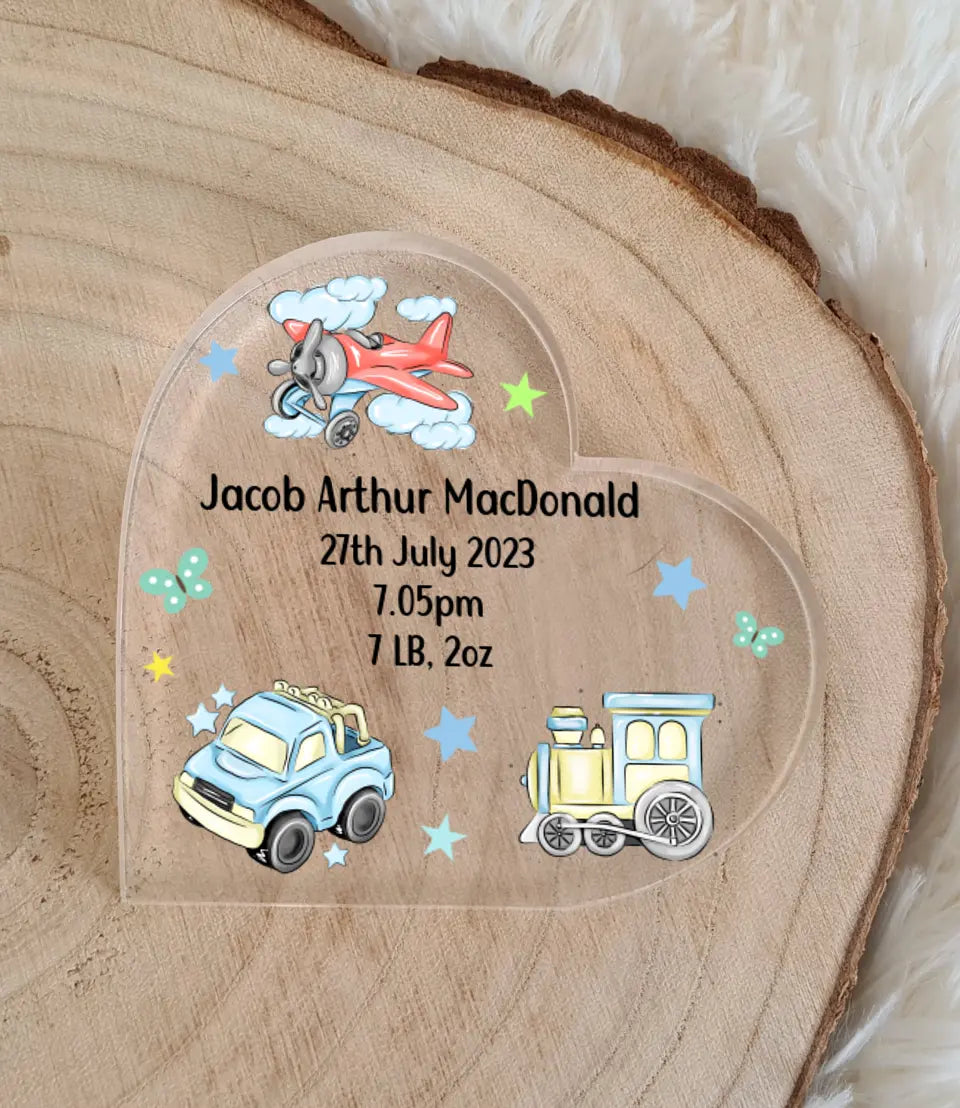 UV Printed Baby Heart Acrylic - Mackie Direct