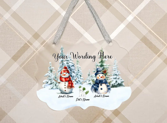 UV Printed Snowman Family Hanging Sign - Mackie Direct