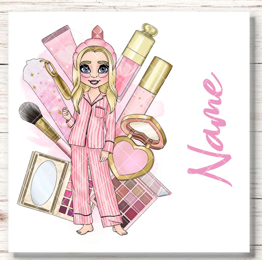 6 Square Stickers Wood Mockup Image