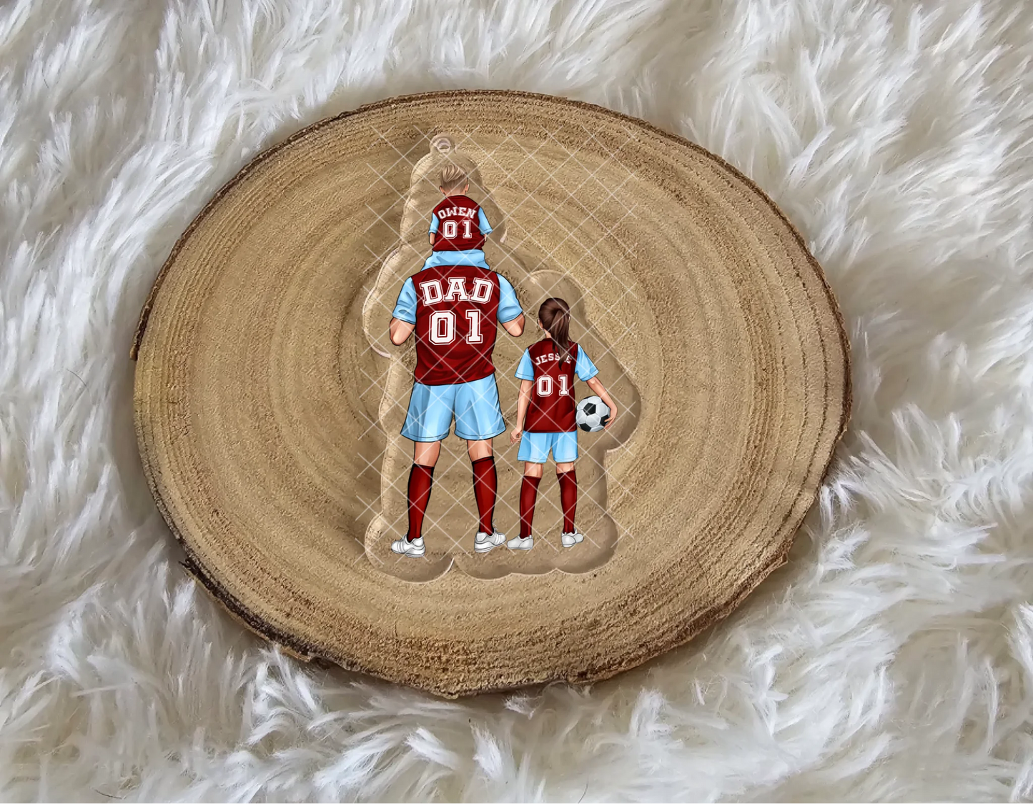 Football Dad & Child/Children Car Charm - Mackie Direct