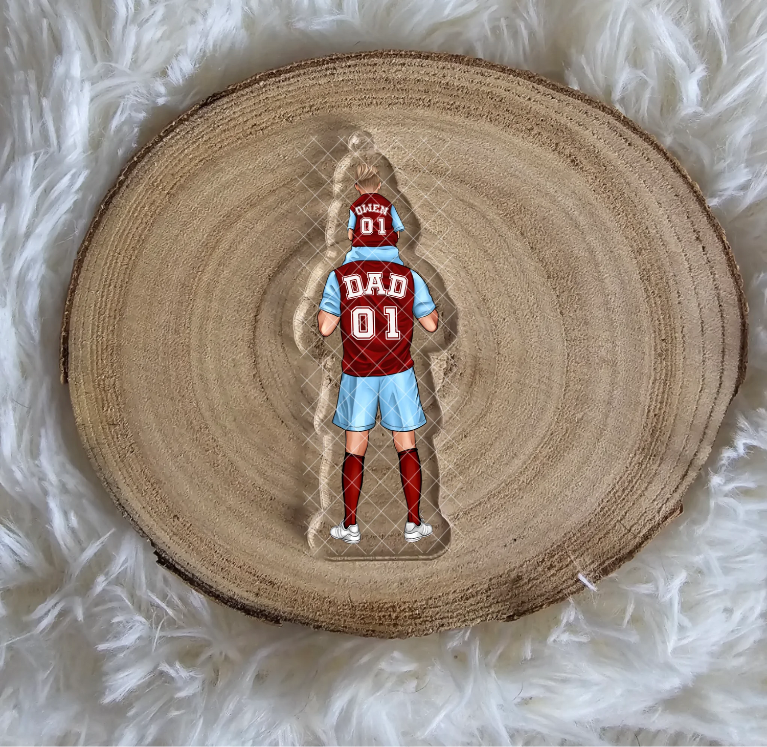 Football Dad & Child/Children Car Charm - Mackie Direct