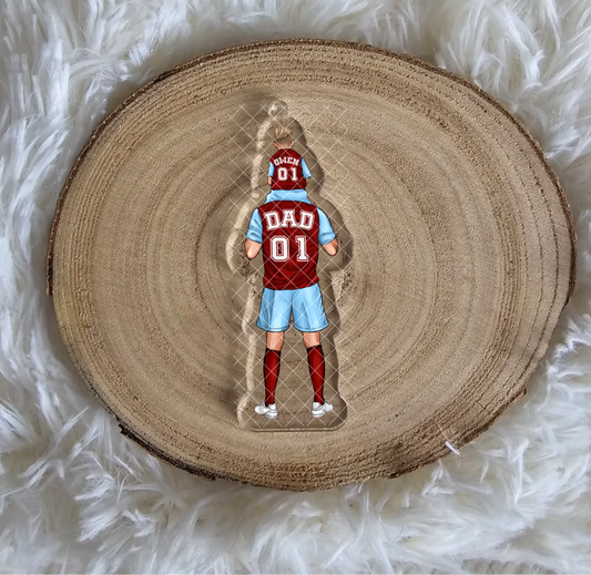 Football Dad & Child/Children Car Charm - Mackie Direct