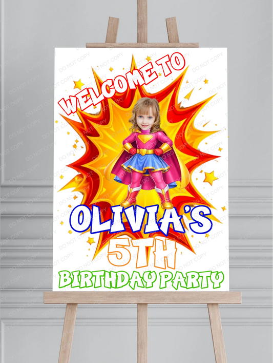 Superhero Personalised Birthday Sign - Mackie Direct