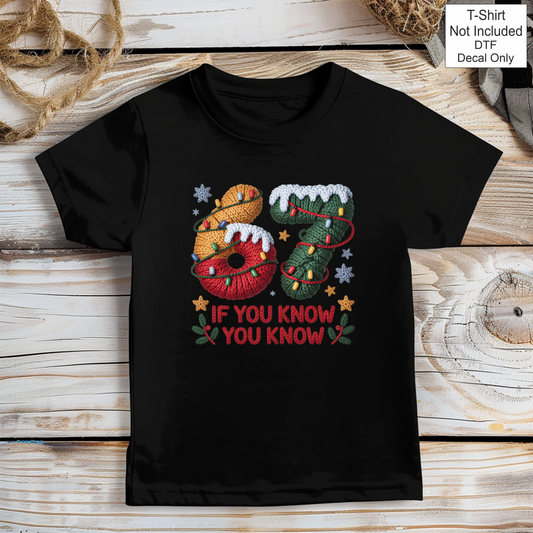 DTF Embroidery Look Christmas Six Seven