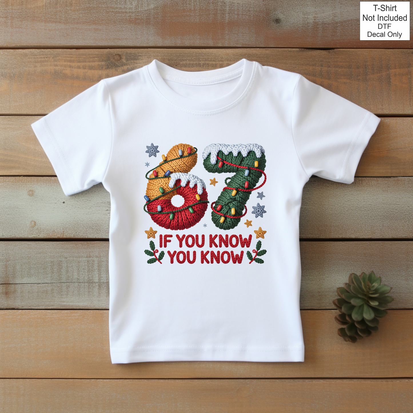 DTF Embroidery Look Christmas Six Seven