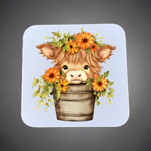 Load image into Gallery viewer, Highland Cow Coaster Sublimation Print
