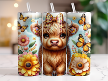 Load image into Gallery viewer, 20oz Skinny Tumbler Sublimation Print  - Highland Cow
