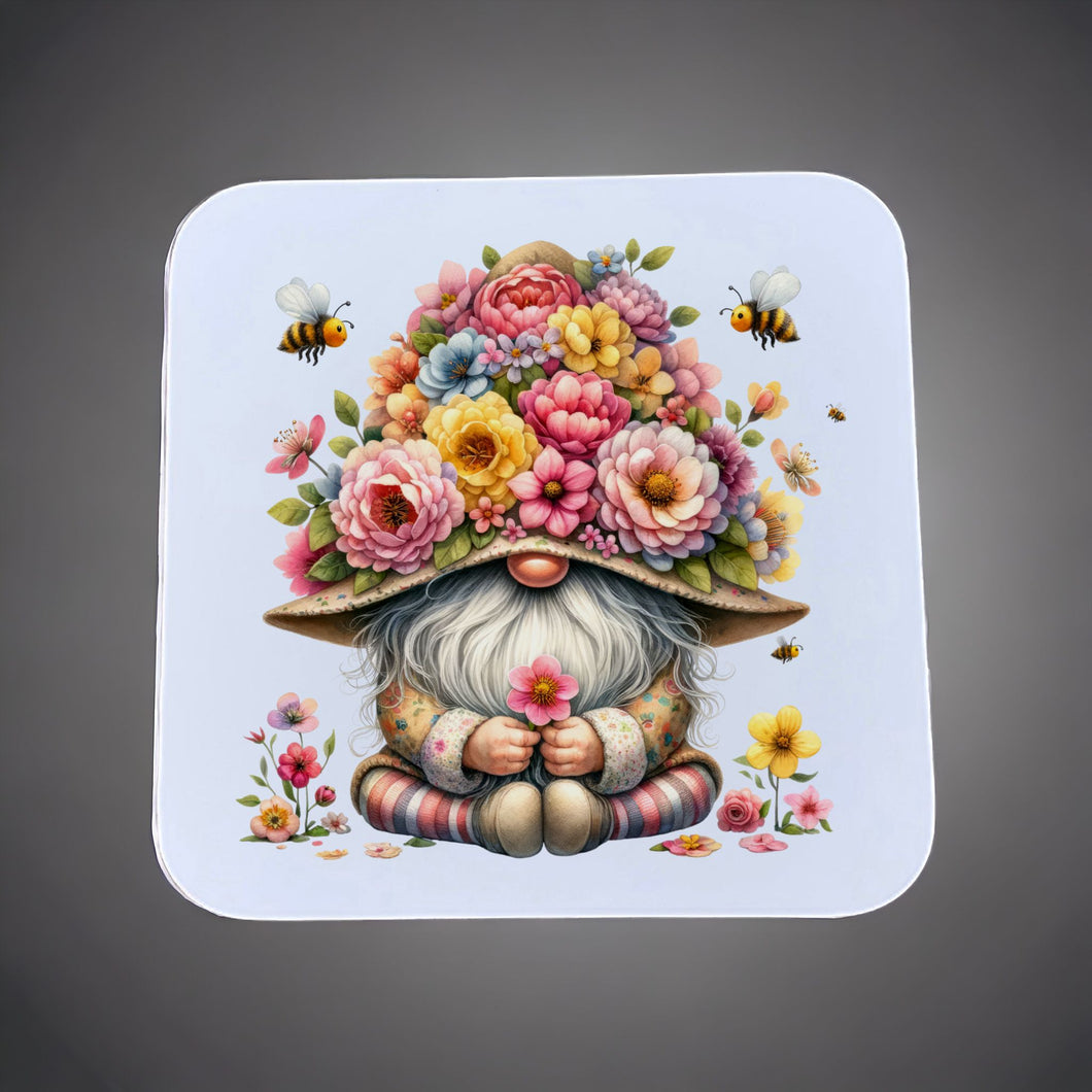 Floral Gonk/Gnome Coaster Sublimation Print