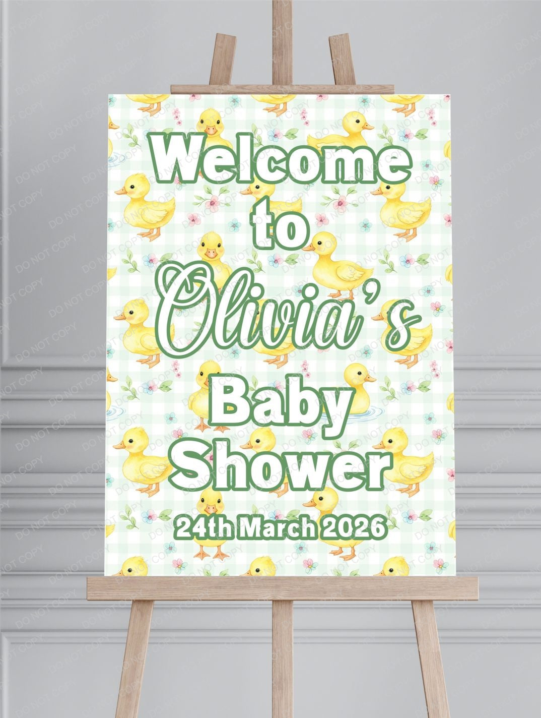 Baby Shower Ducks Printed Board Welcome Sign - Mackie Direct