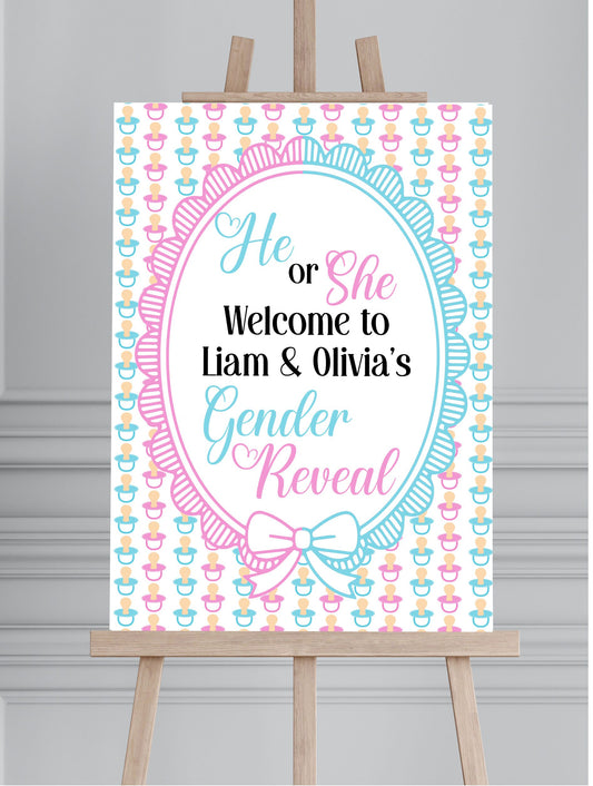 Gender Reveal Dummy Printed Board Welcome Sign - Mackie Direct