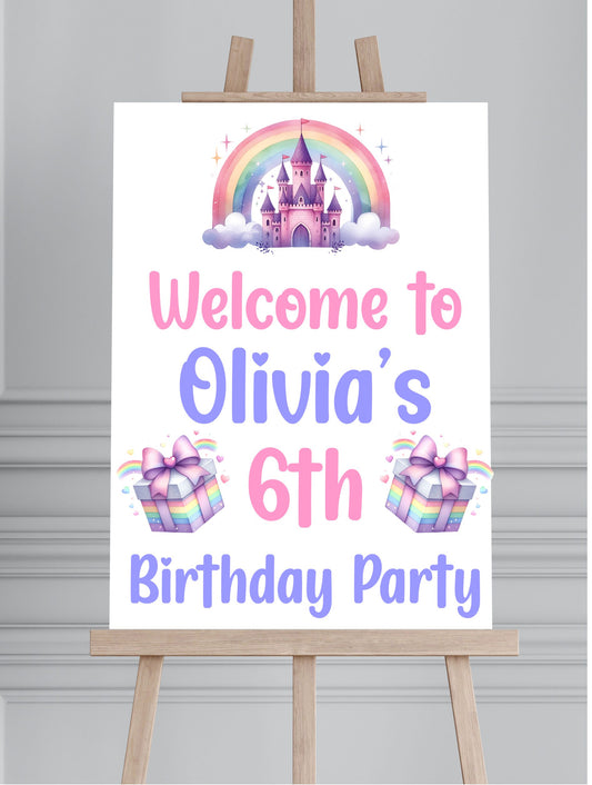 Birthday Castle Printed Board Welcome Sign - Mackie Direct