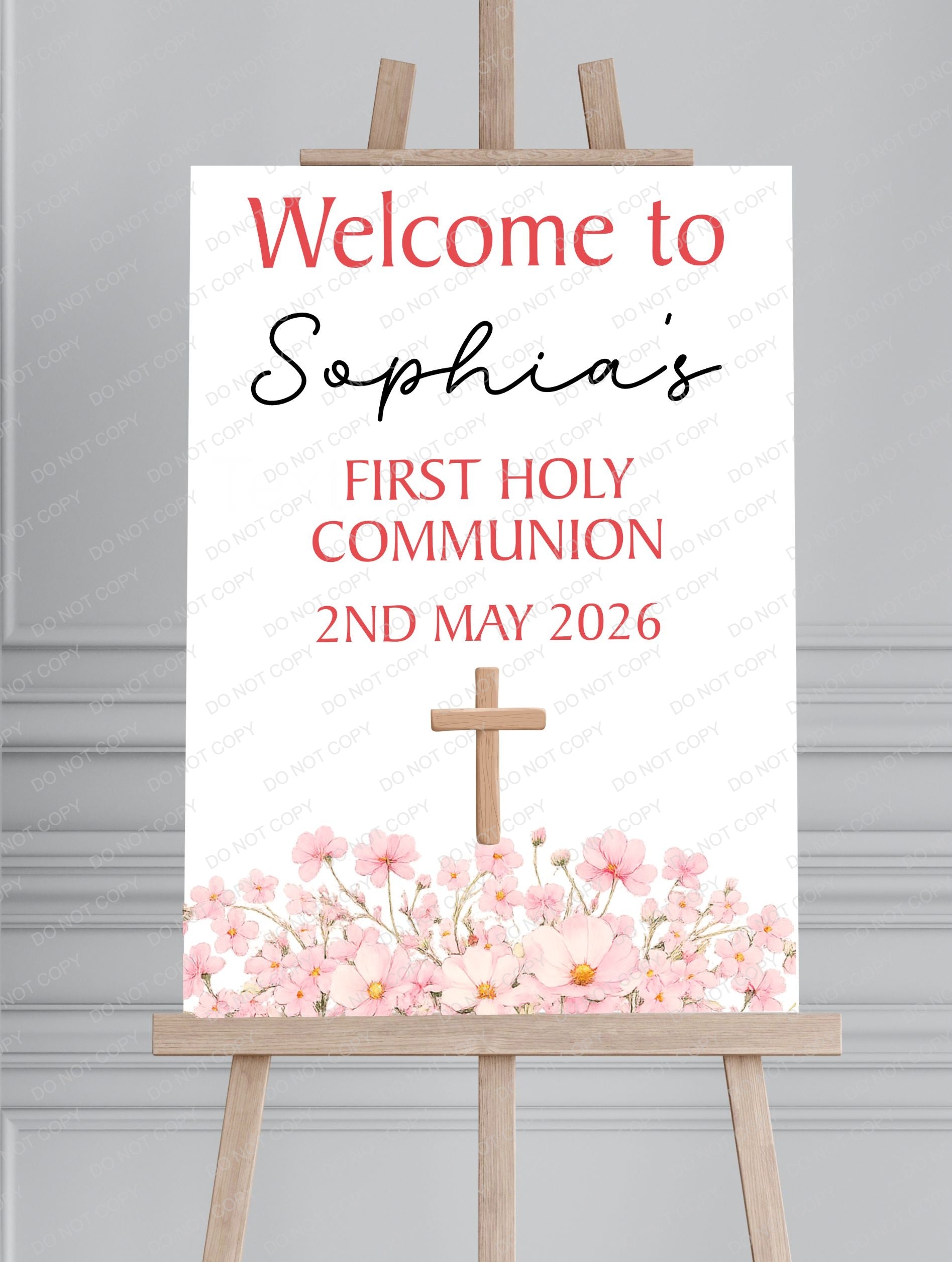 Holy Communion/Baptism/Christening Printed Board Welcome Sign - Mackie Direct