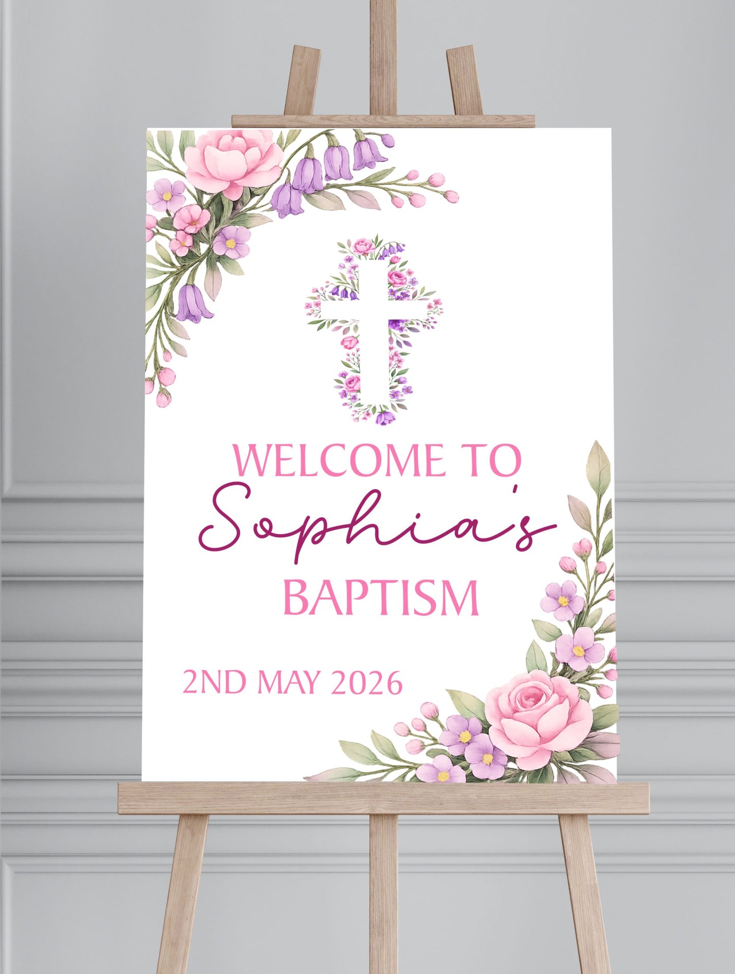 Holy Communion/Baptism/Christening Printed Board Welcome Sign - Mackie Direct