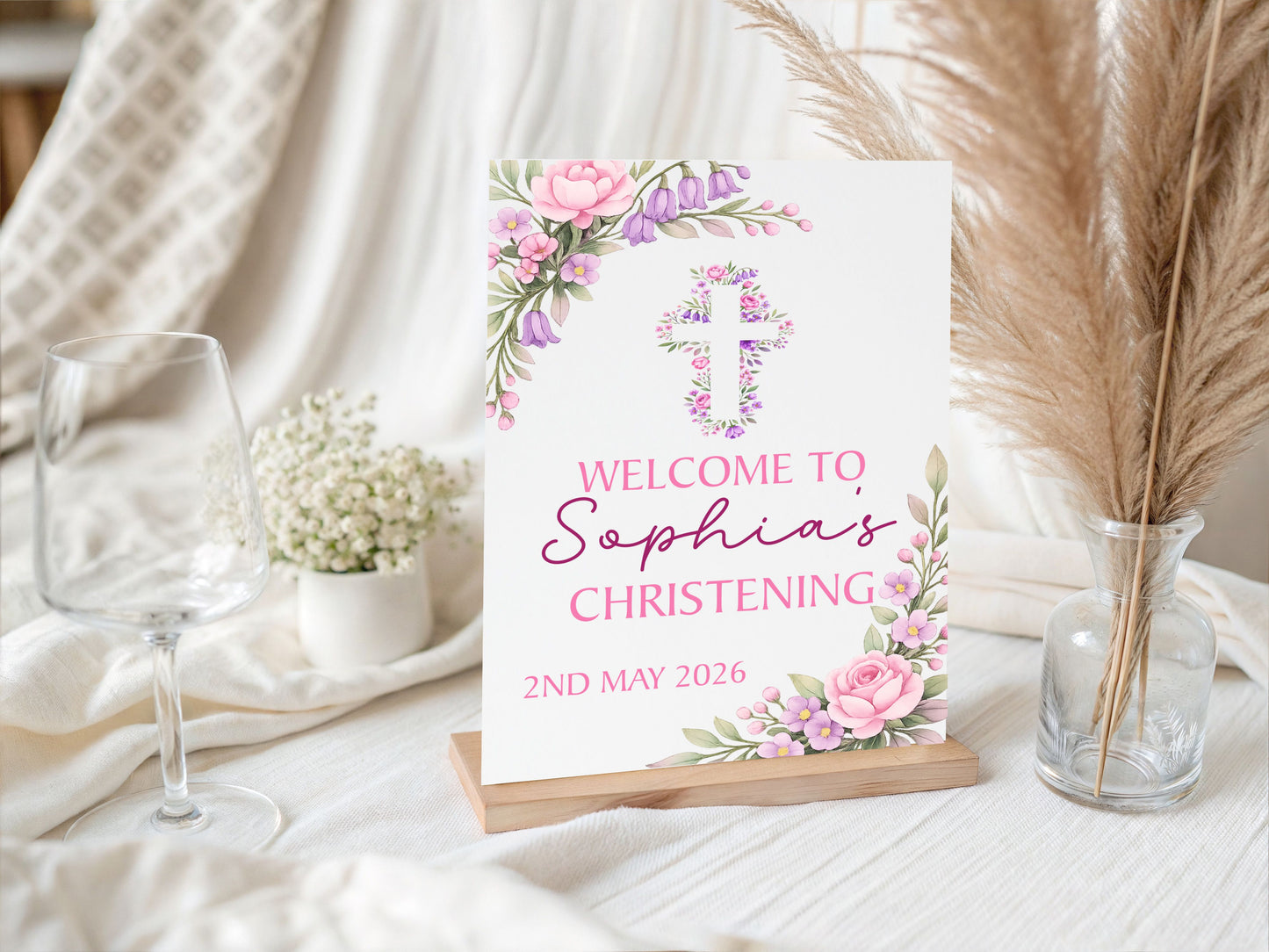 Holy Communion/Baptism/Christening Printed Board Welcome Sign - Mackie Direct