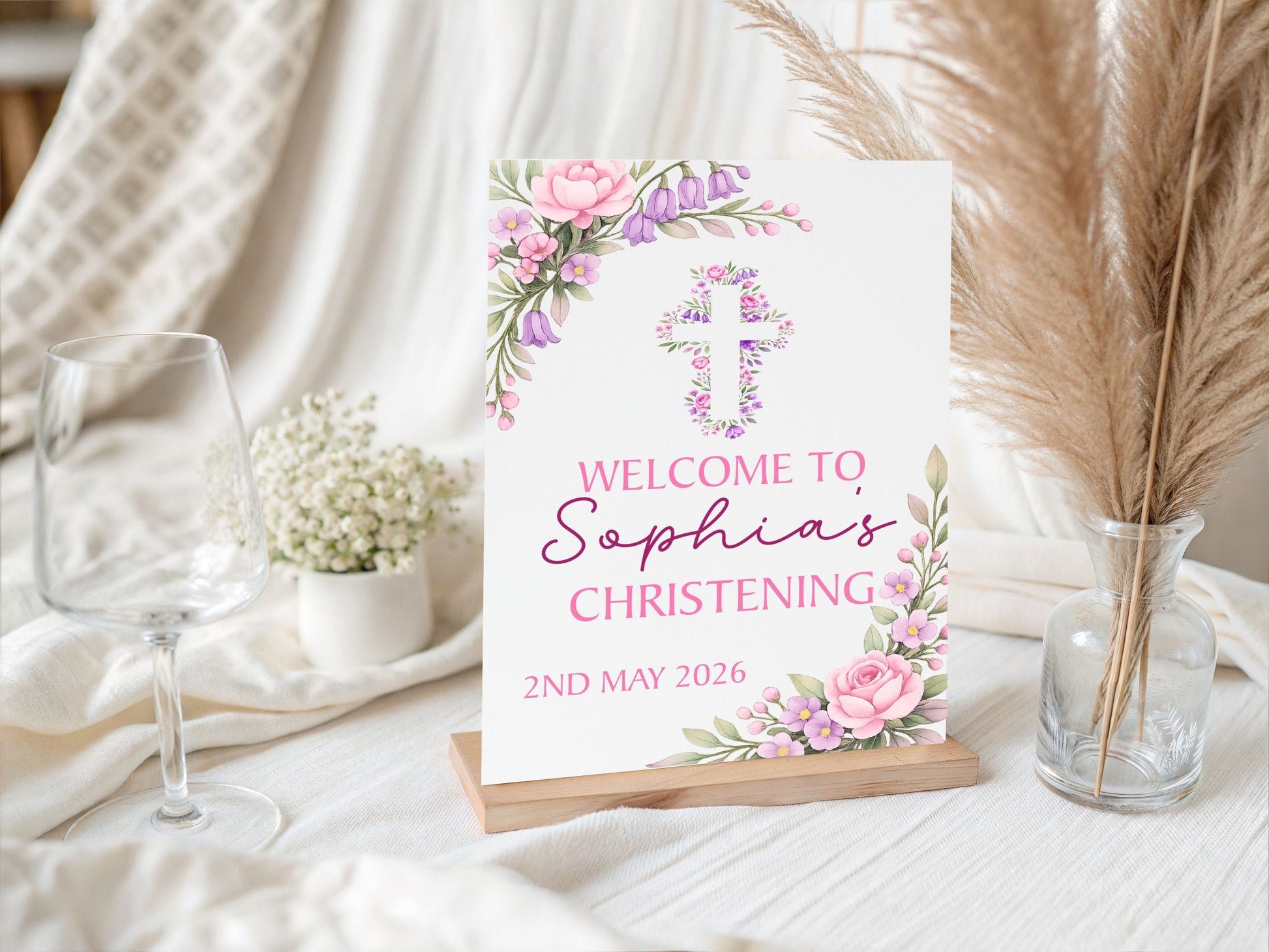 Holy Communion/Baptism/Christening Printed Board Welcome Sign - Mackie Direct