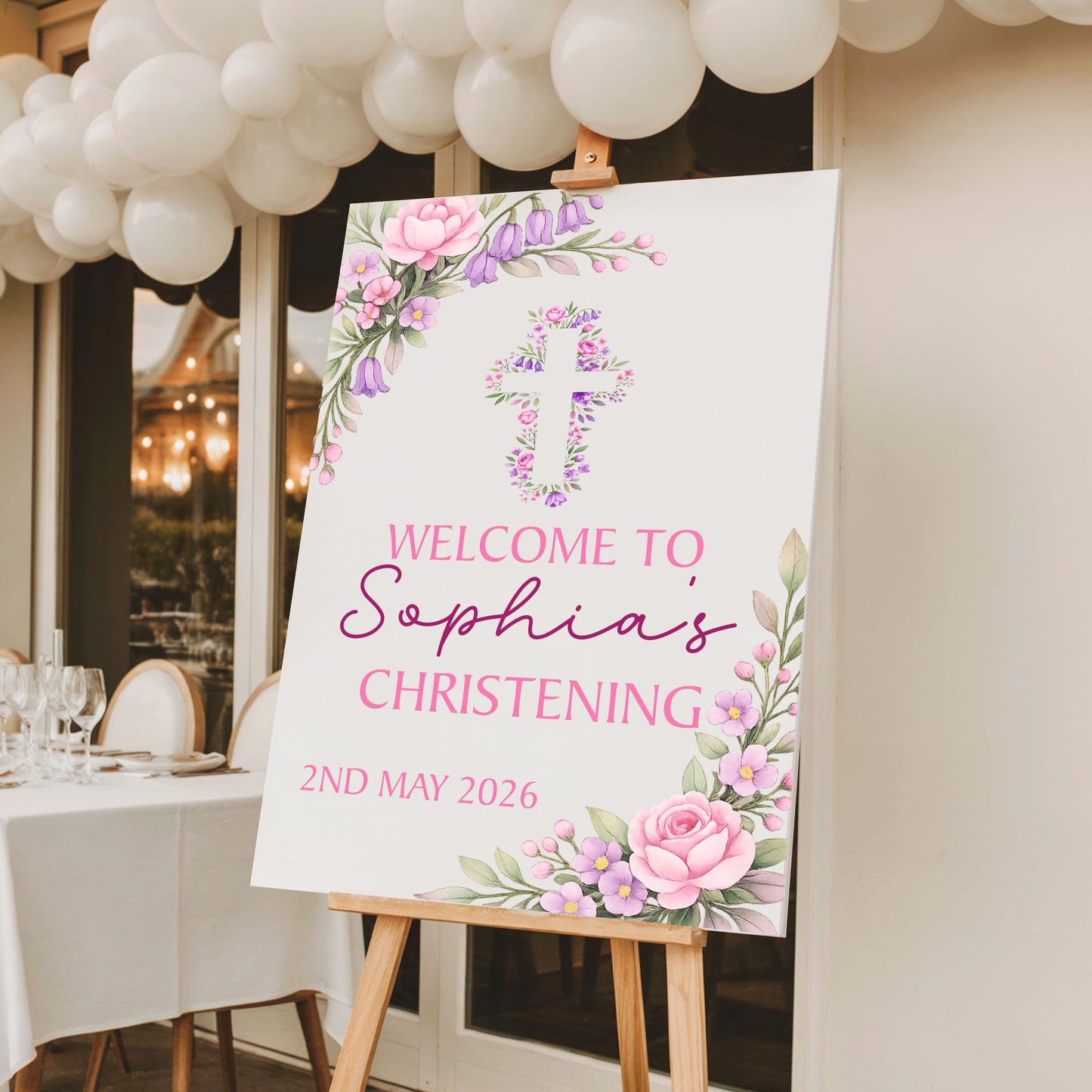 Holy Communion/Baptism/Christening Printed Board Welcome Sign - Mackie Direct
