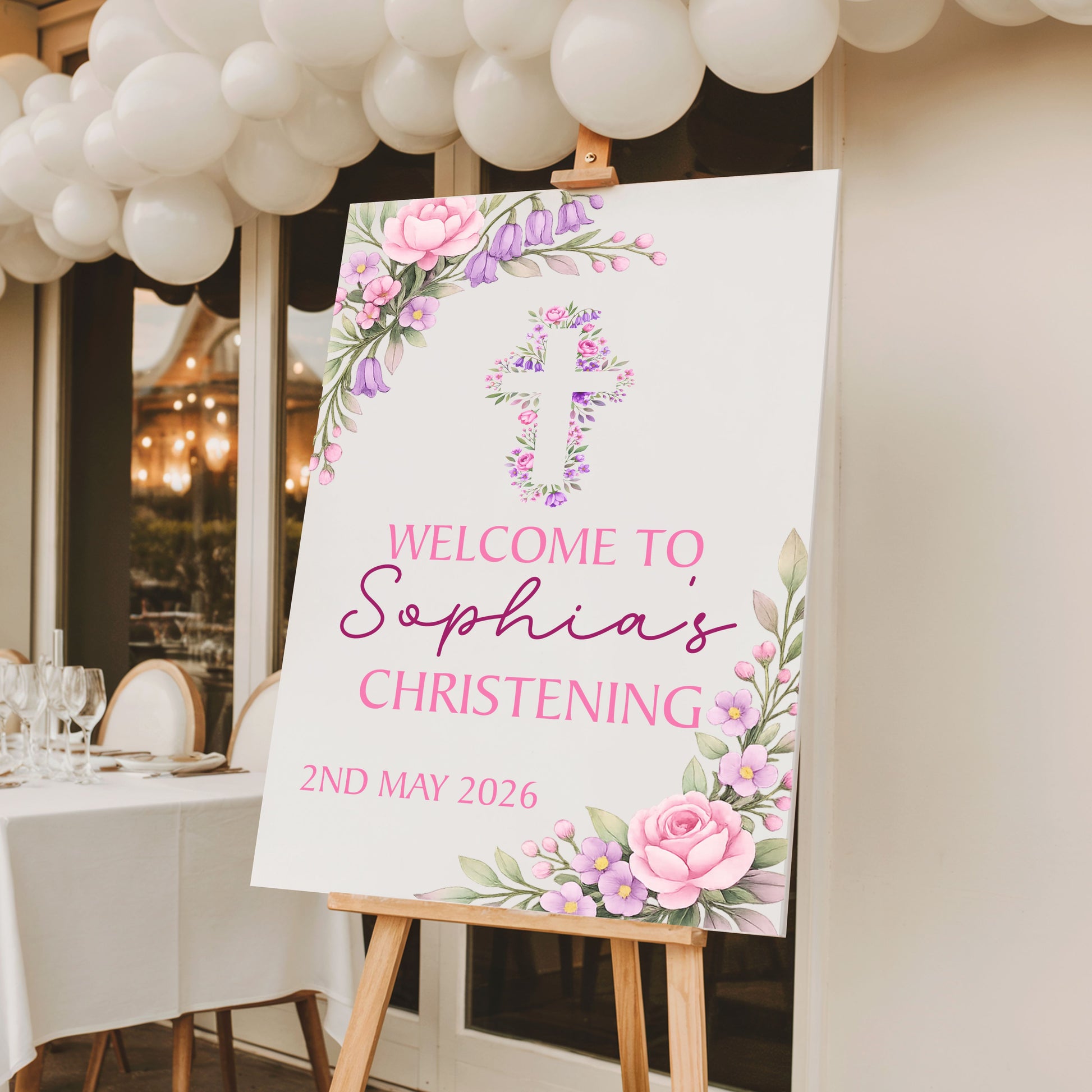 Holy Communion/Baptism/Christening Printed Board Welcome Sign - Mackie Direct