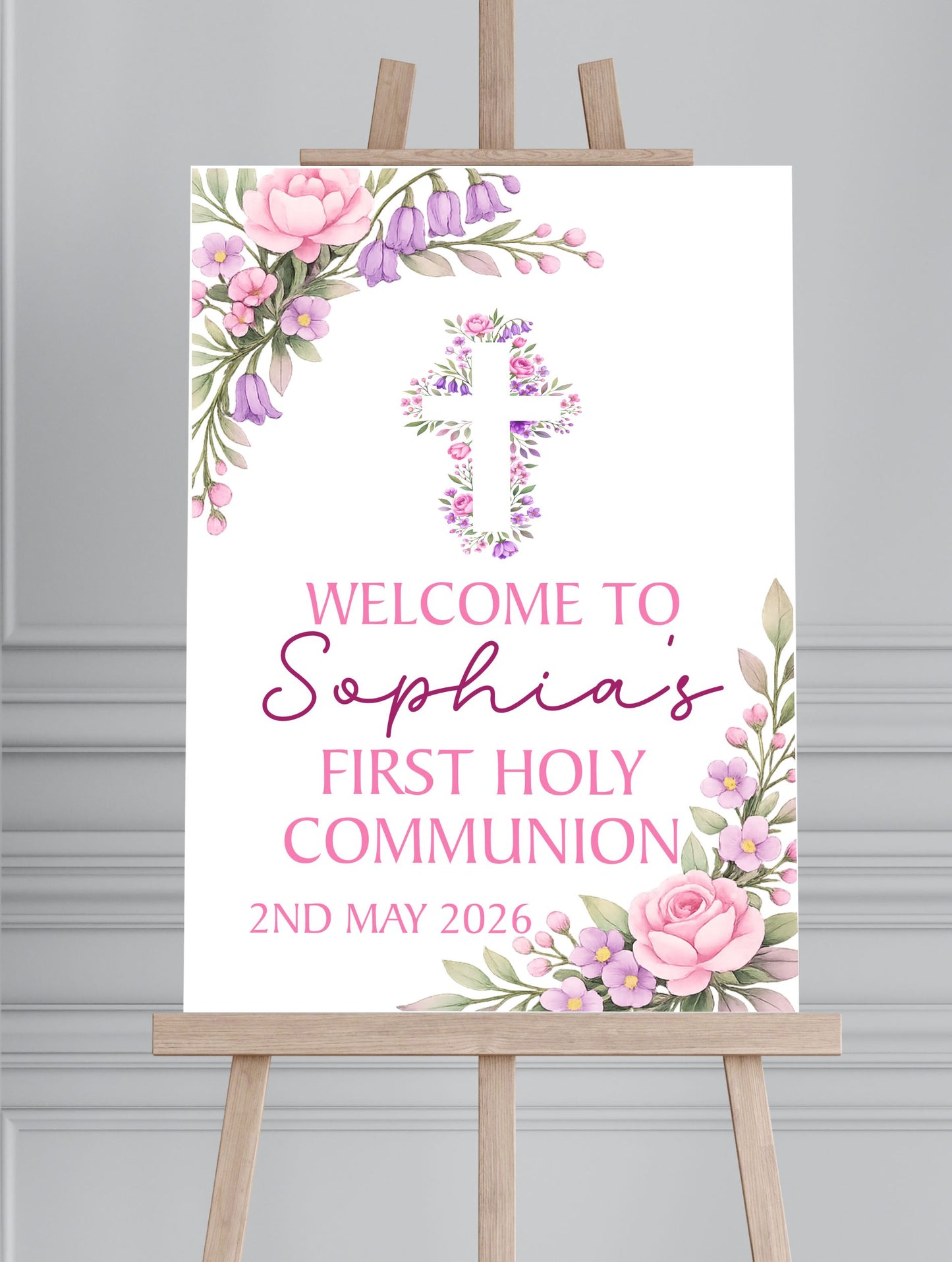 Holy Communion/Baptism/Christening Printed Board Welcome Sign - Mackie Direct