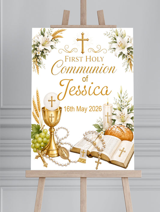 Holy Communion Printed Board Welcome Sign