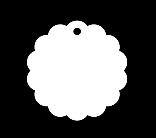 Acrylic Scalloped Edge Round Hanging Discs - Mackie Direct