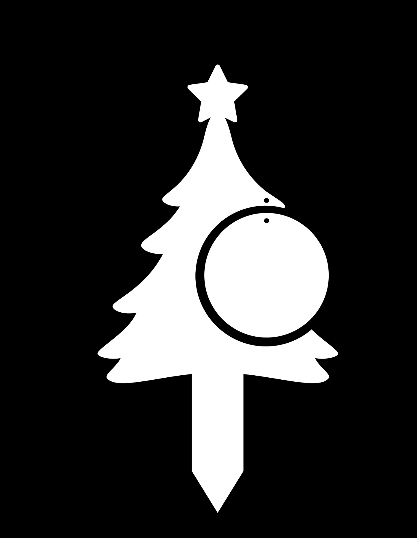 Acrylic Christmas Tree Side Bauble Grave Marker