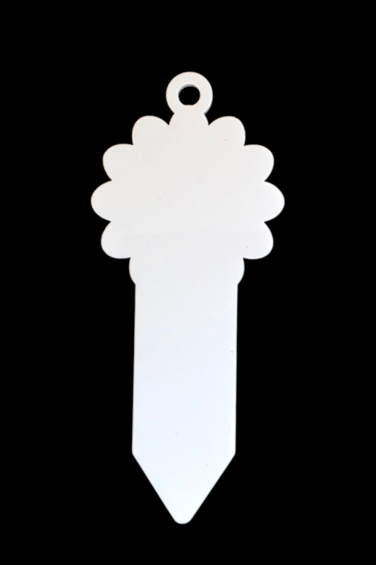 Flower Teacher Pencil Acrylic Keyring