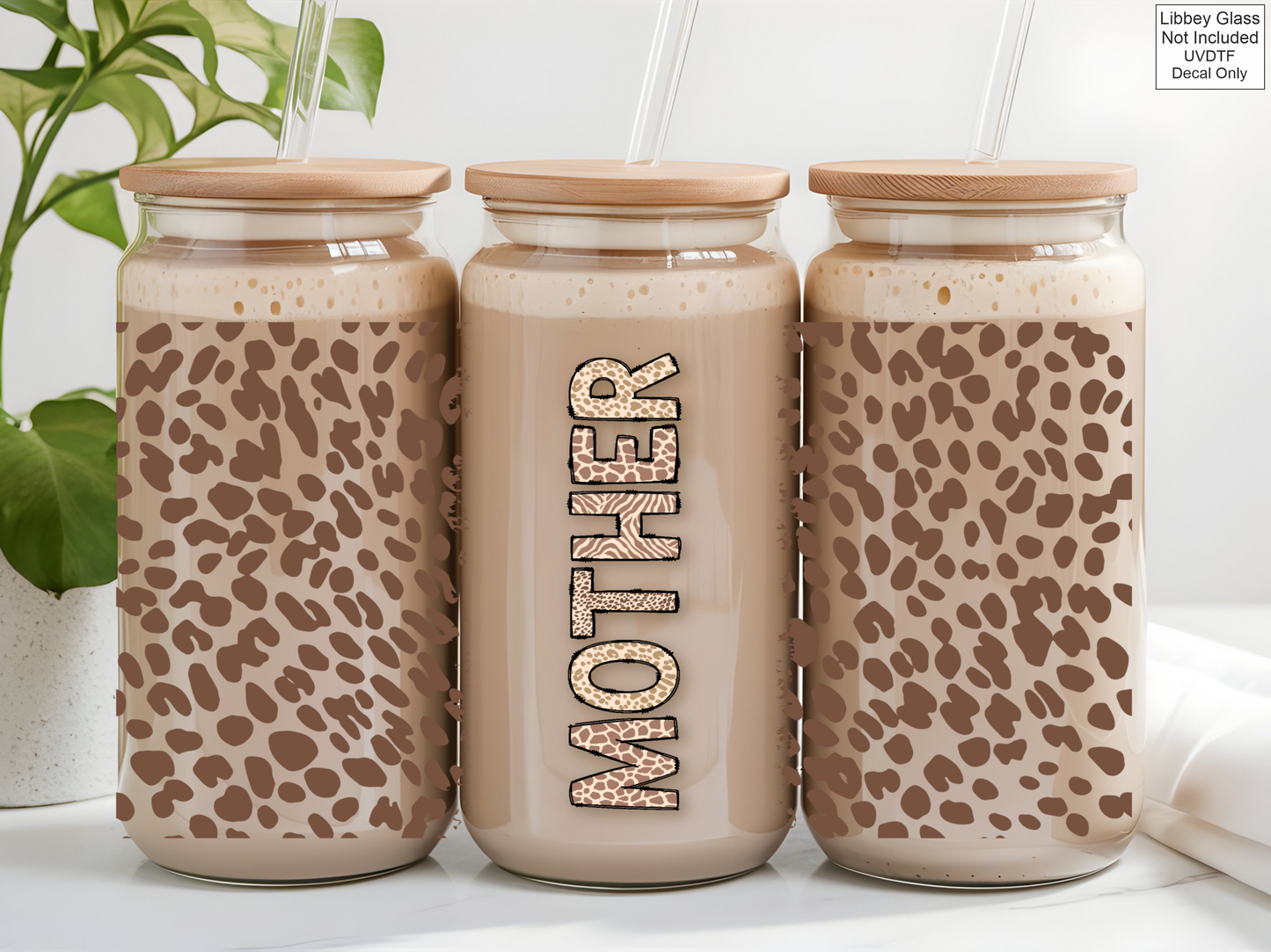 UVDTF 16oz Libbey Glass Wrap - Grandma/Granny/Mother Leopard Print