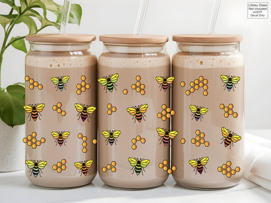 UVDTF 16oz Libbey Glass Wrap - Bee's