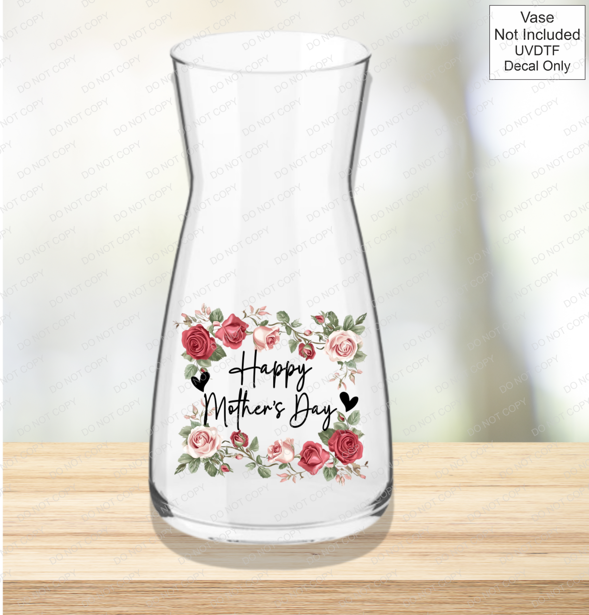 UVDTF If Were Flowers We'd Always Pick You - Pink & Red Roses - Mackie Direct