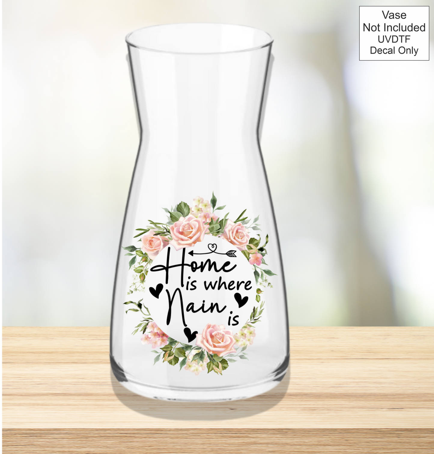 UVDTF Mothers Day Vase - Welsh Names