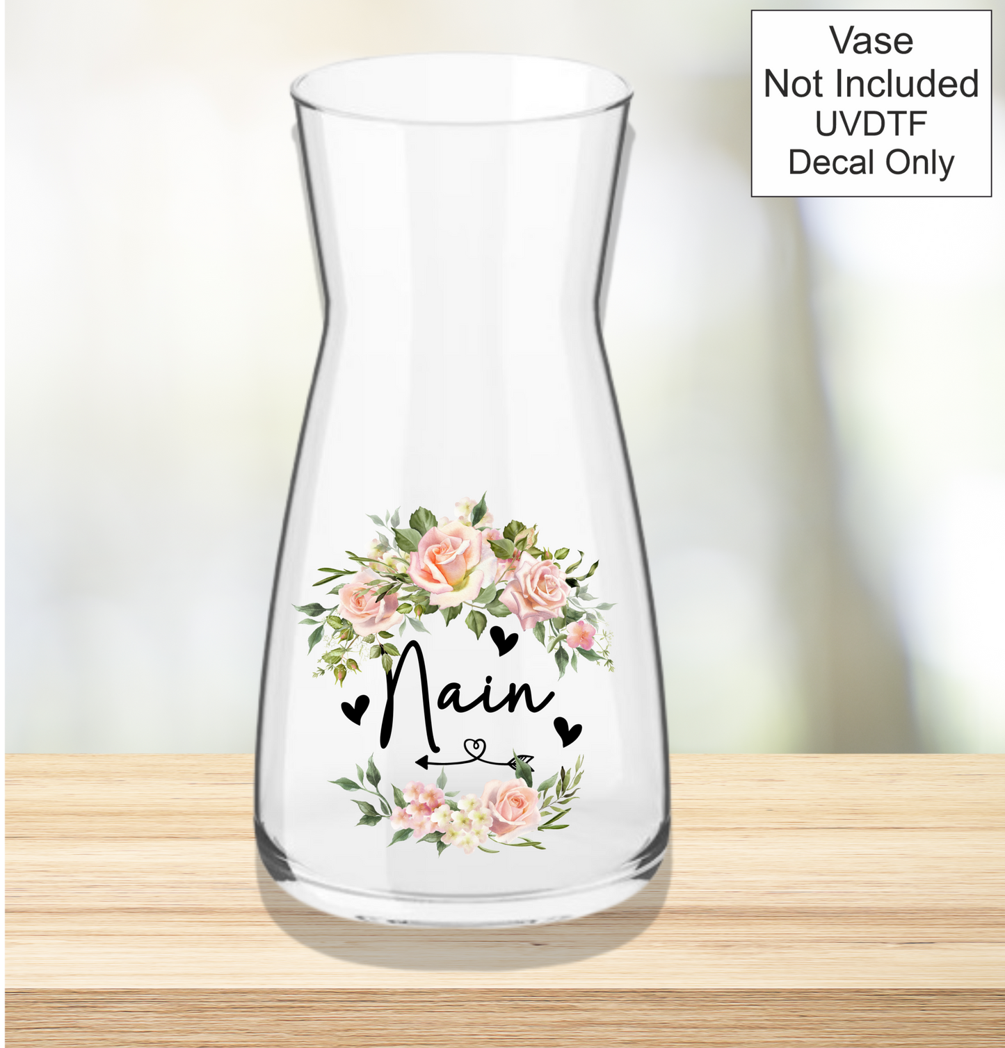 UVDTF Mothers Day Vase - Welsh Names